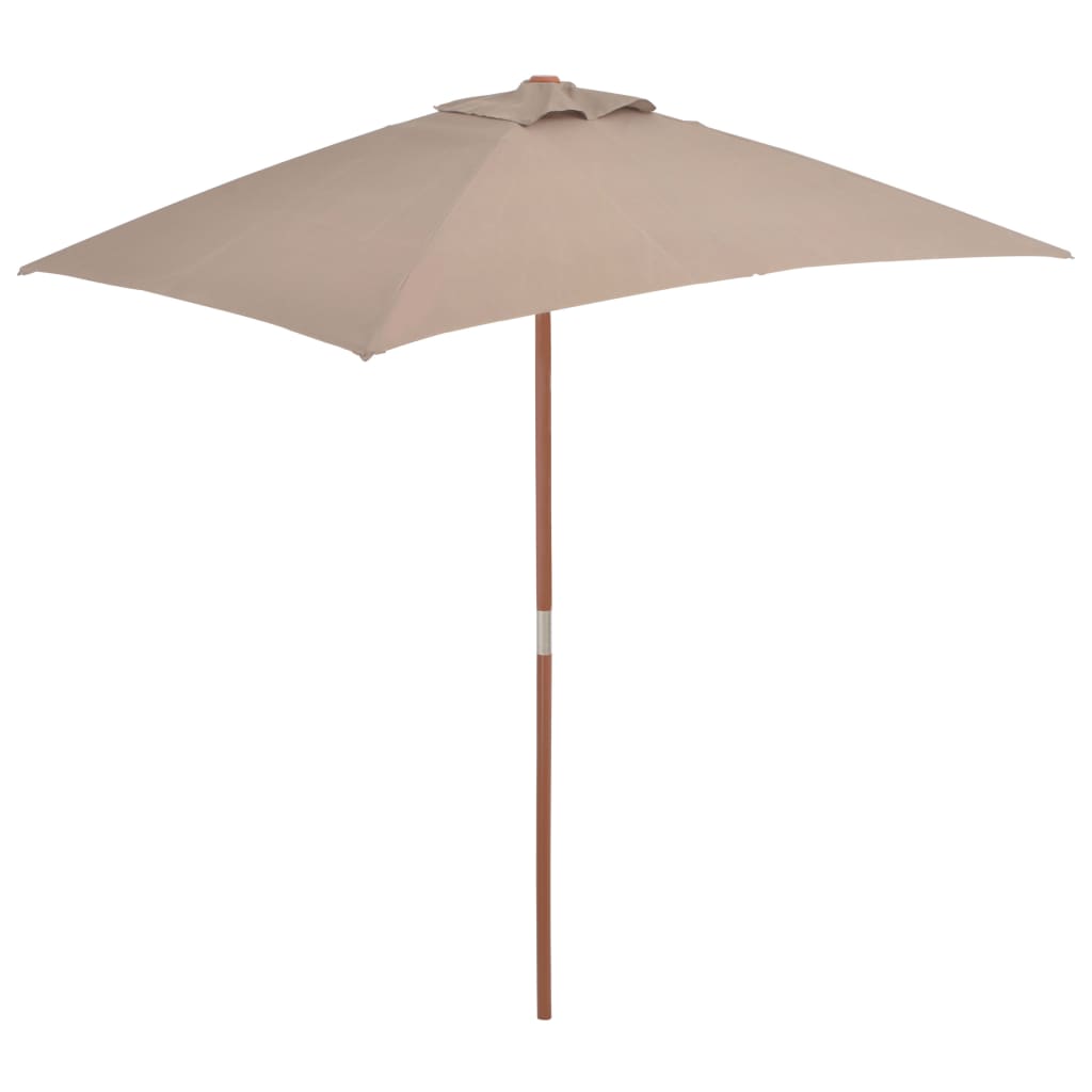 Berkfield Outdoor Parasol with Wooden Pole 150x200 cm Taupe