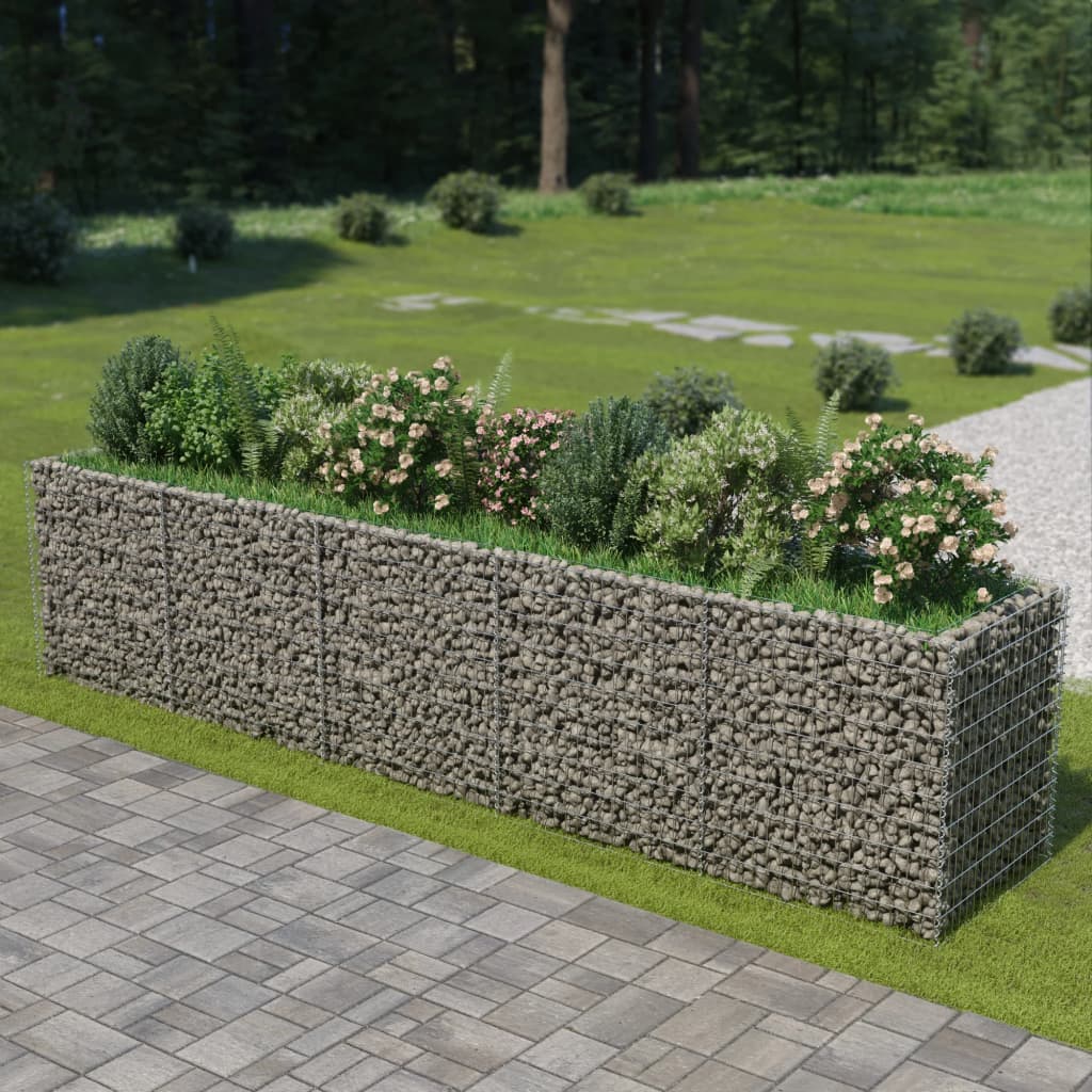 Berkfield Gabion Raised Bed Galvanised Steel 450x90x100 cm