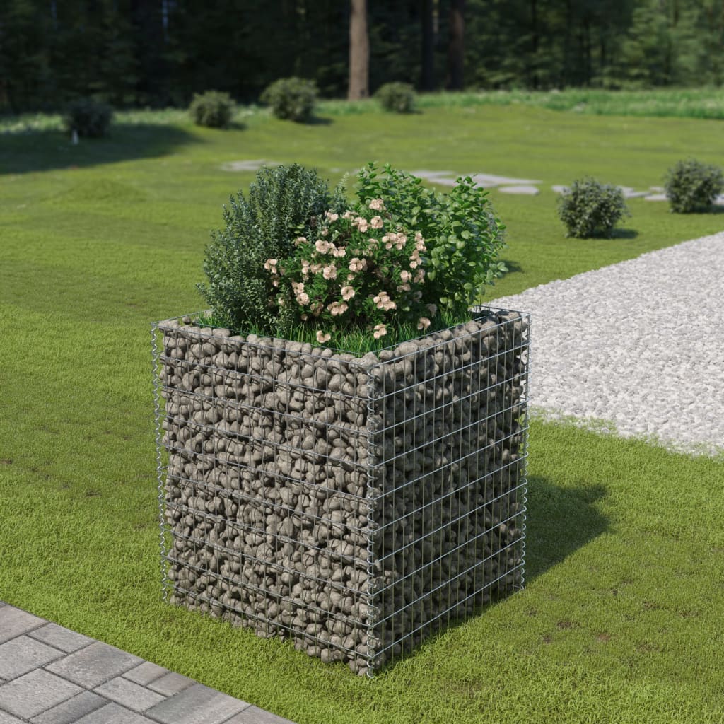 Berkfield Gabion Raised Bed Galvanised Steel 90x90x100 cm