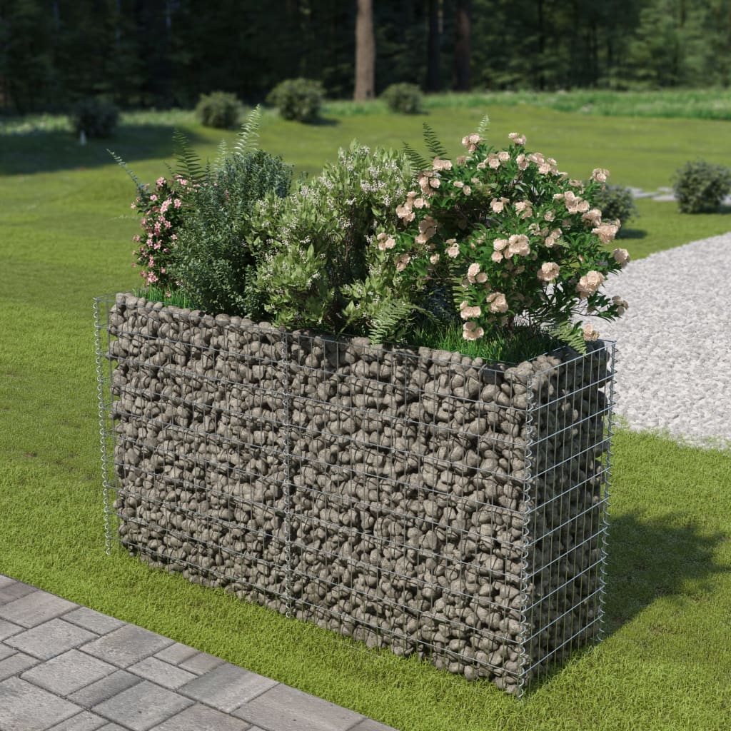 Berkfield Gabion Raised Bed Galvanised Steel 180x50x100 cm