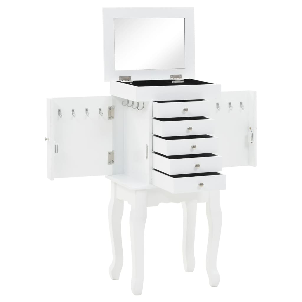 Berkfield Free Standing Jewelery Cabinet White