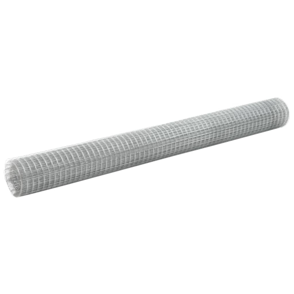 Berkfield Chicken Wire Fence Galvanised Steel 25x1.5 m Silver
