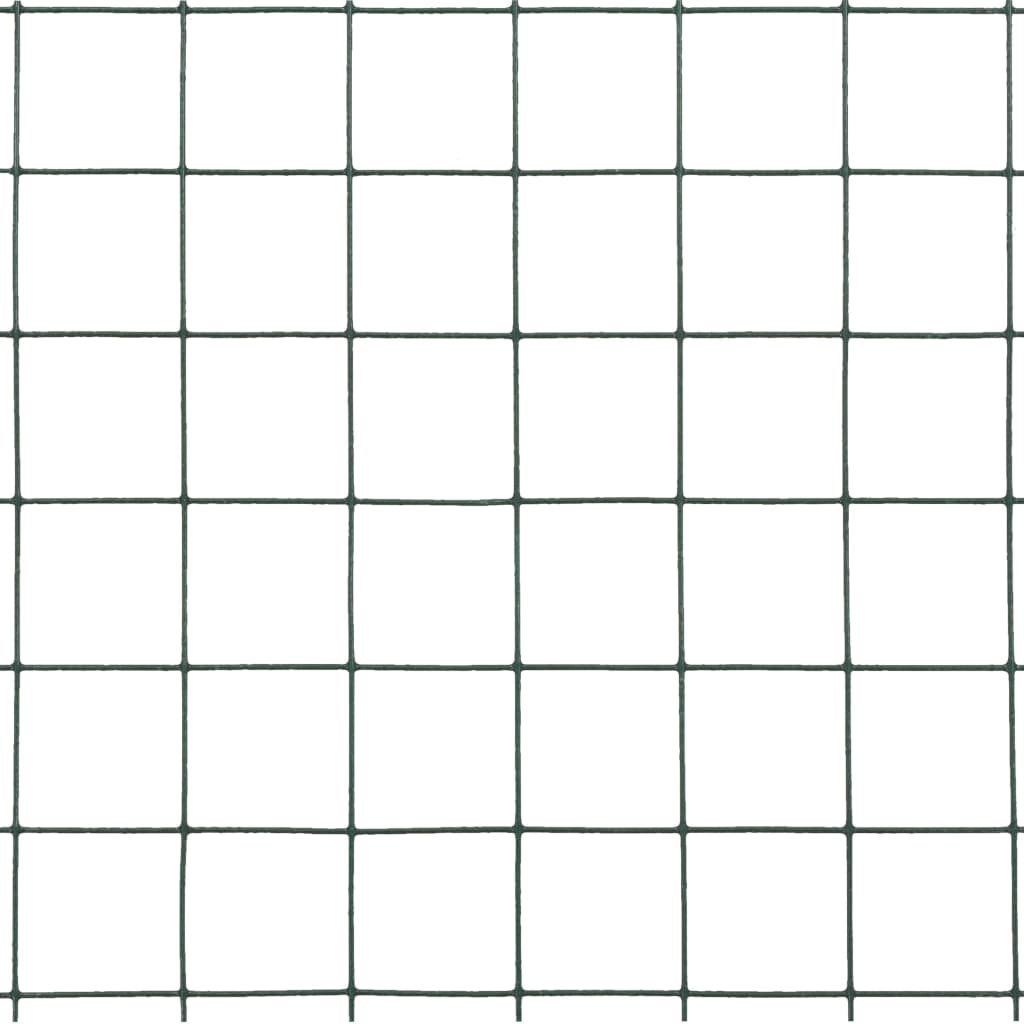 Berkfield Chicken Wire Fence Steel with PVC Coating 25x0.5 m Green