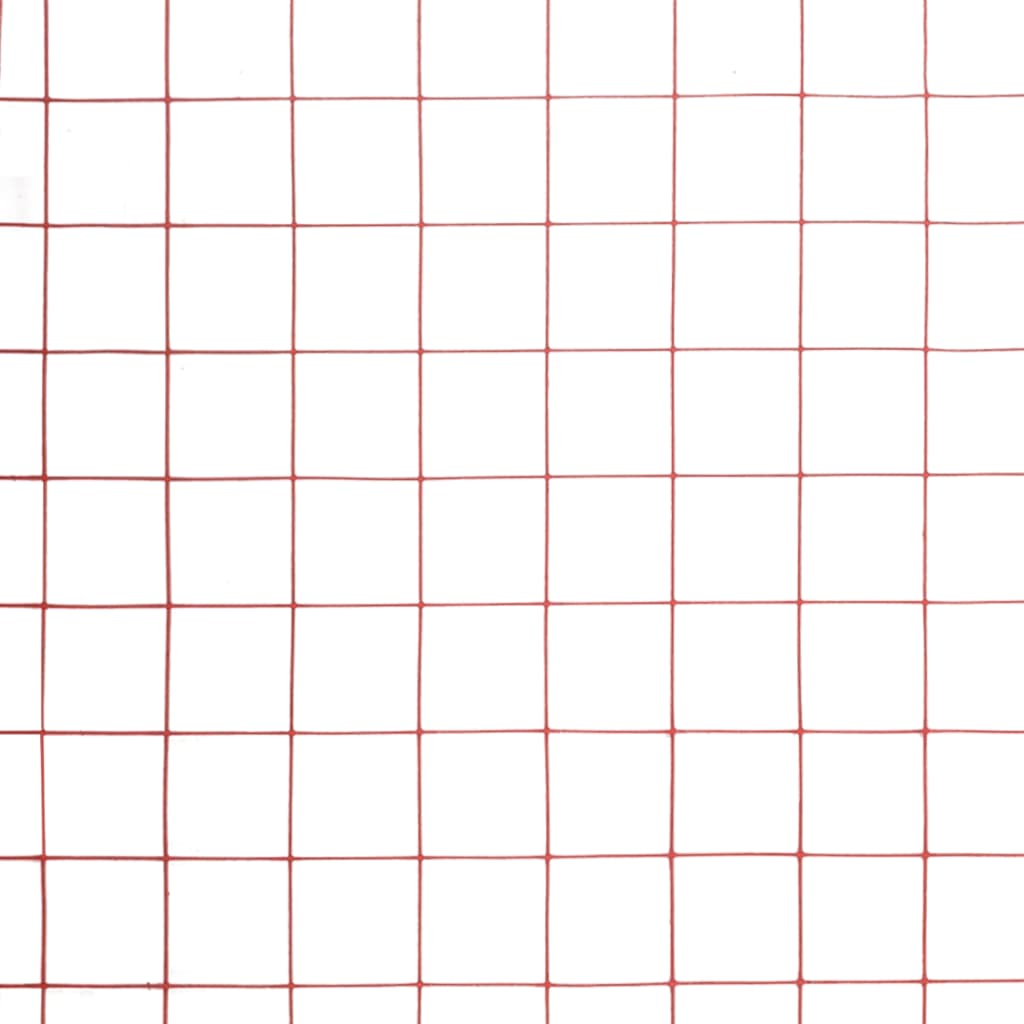 Berkfield Chicken Wire Fence Steel with PVC Coating 10x0.5 m Red