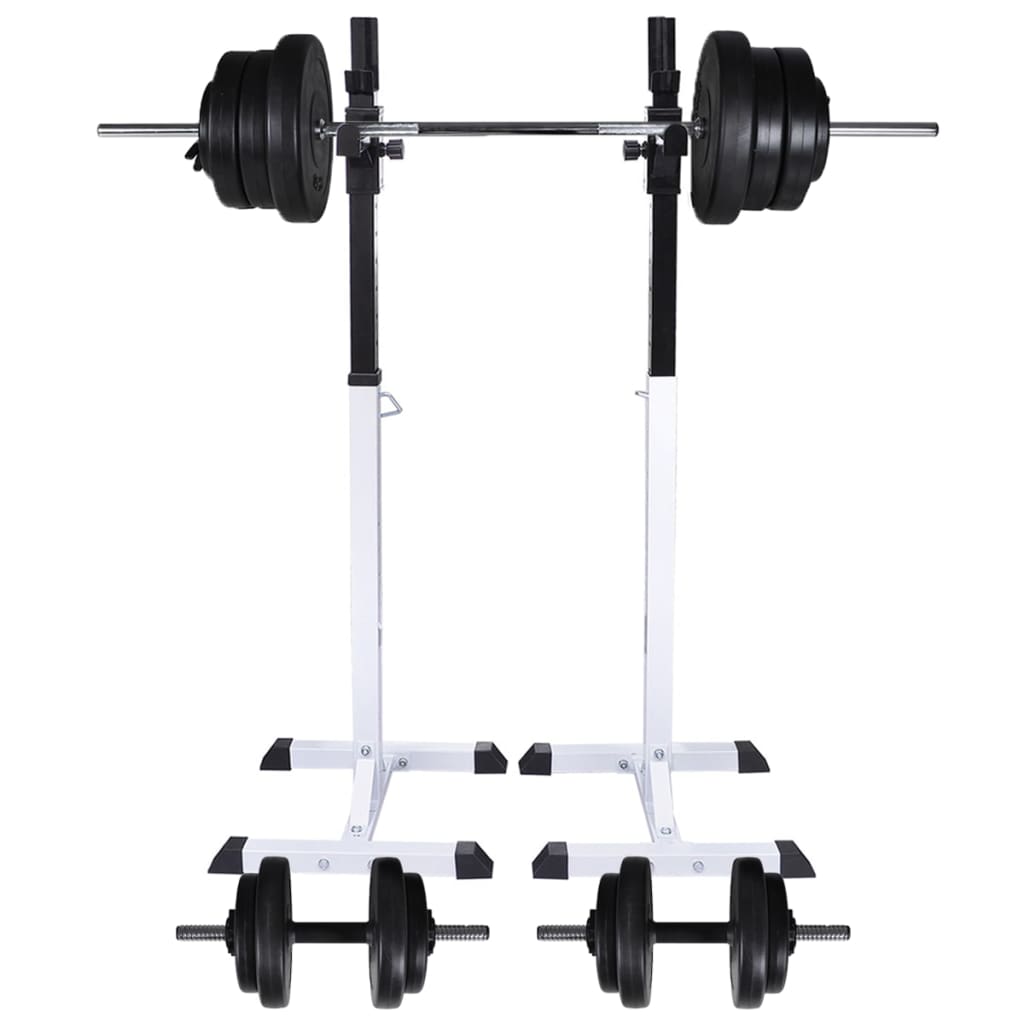 Berkfield Barbell Squat Rack with Barbell and Dumbbell Set 60.5 kg