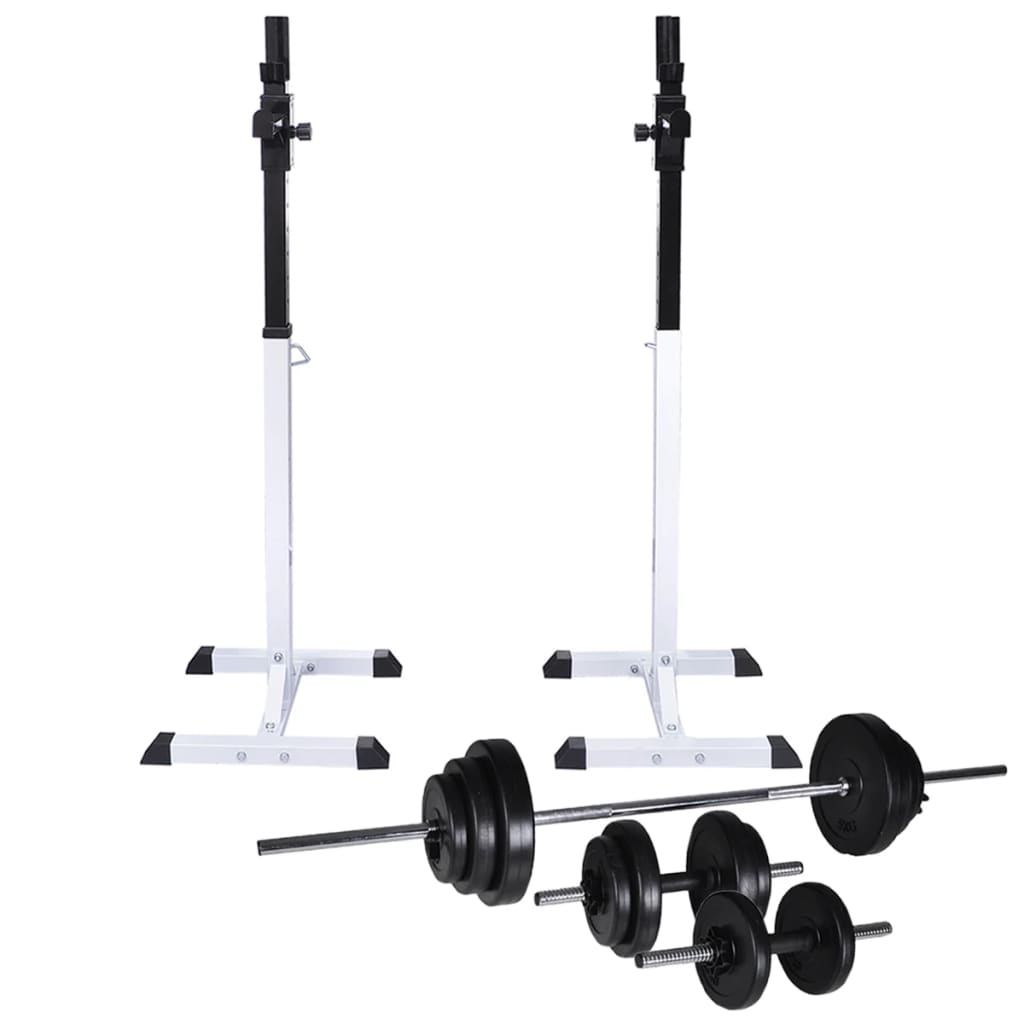 Berkfield Barbell Squat Rack with Barbell and Dumbbell Set 30.5 kg