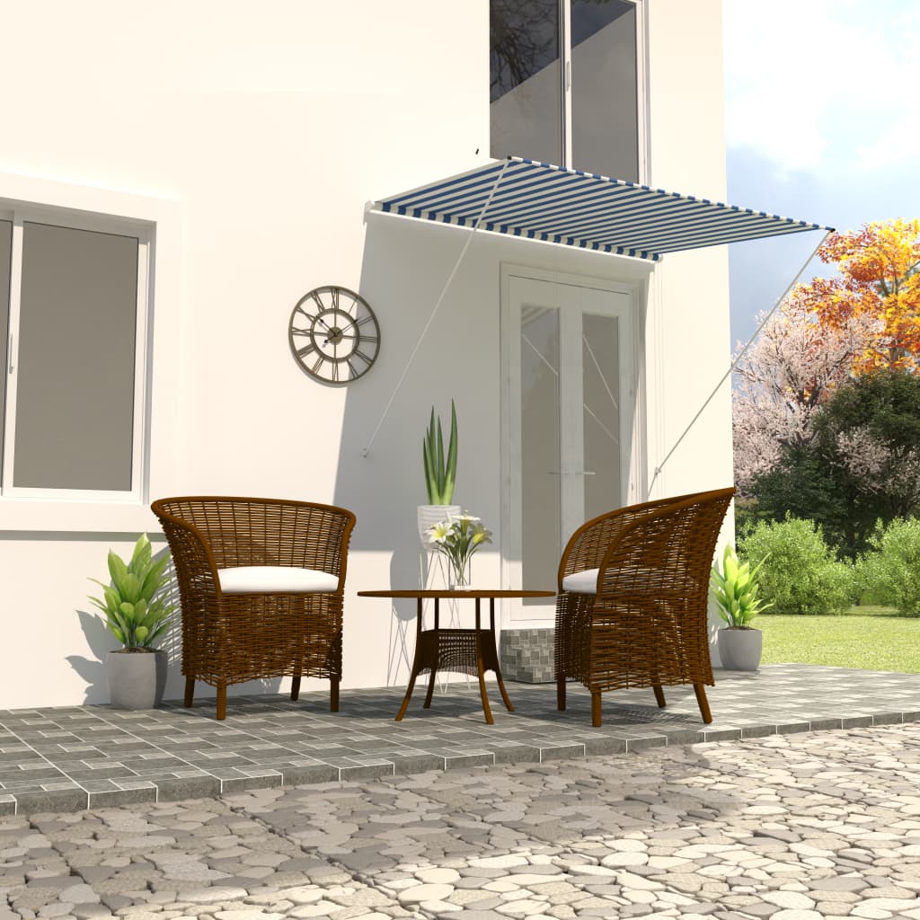 Berkfield Retractable Awning 200x150 cm Blue and White