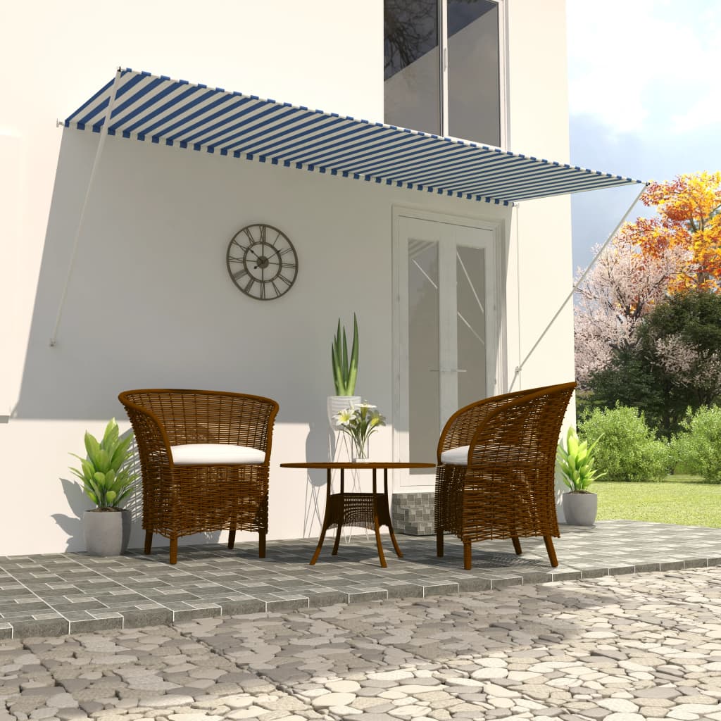 Berkfield Retractable Awning 300x150 cm Blue and White