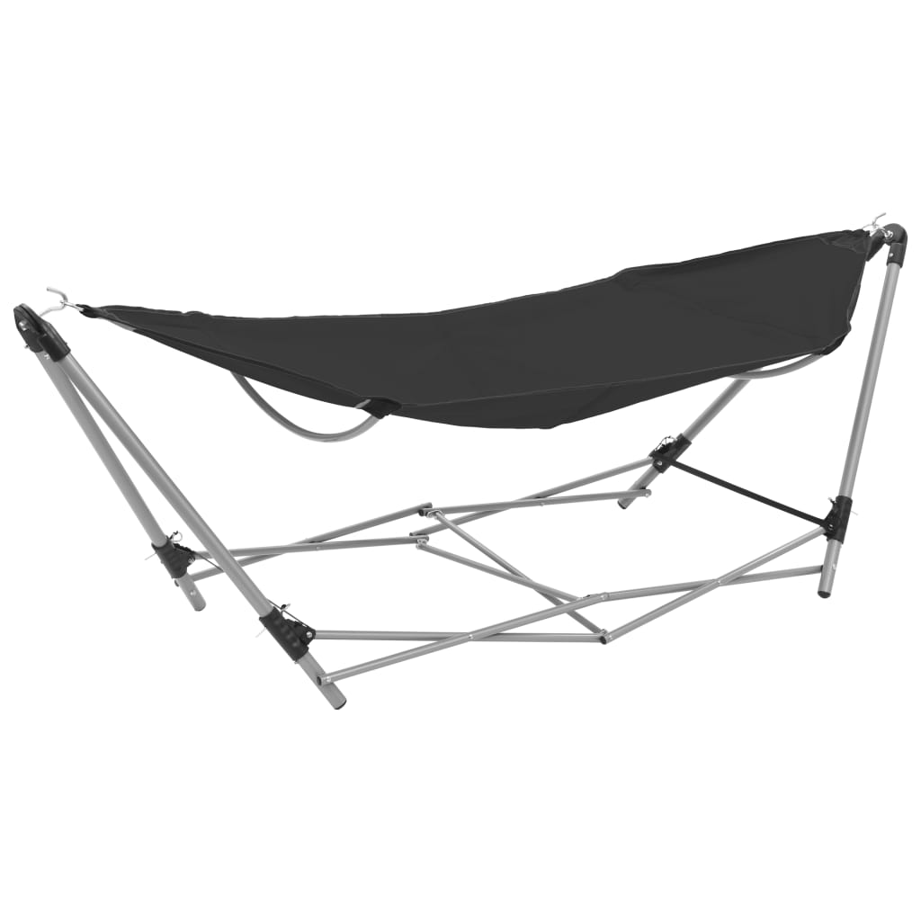 Berkfield Hammock with Foldable Stand Black