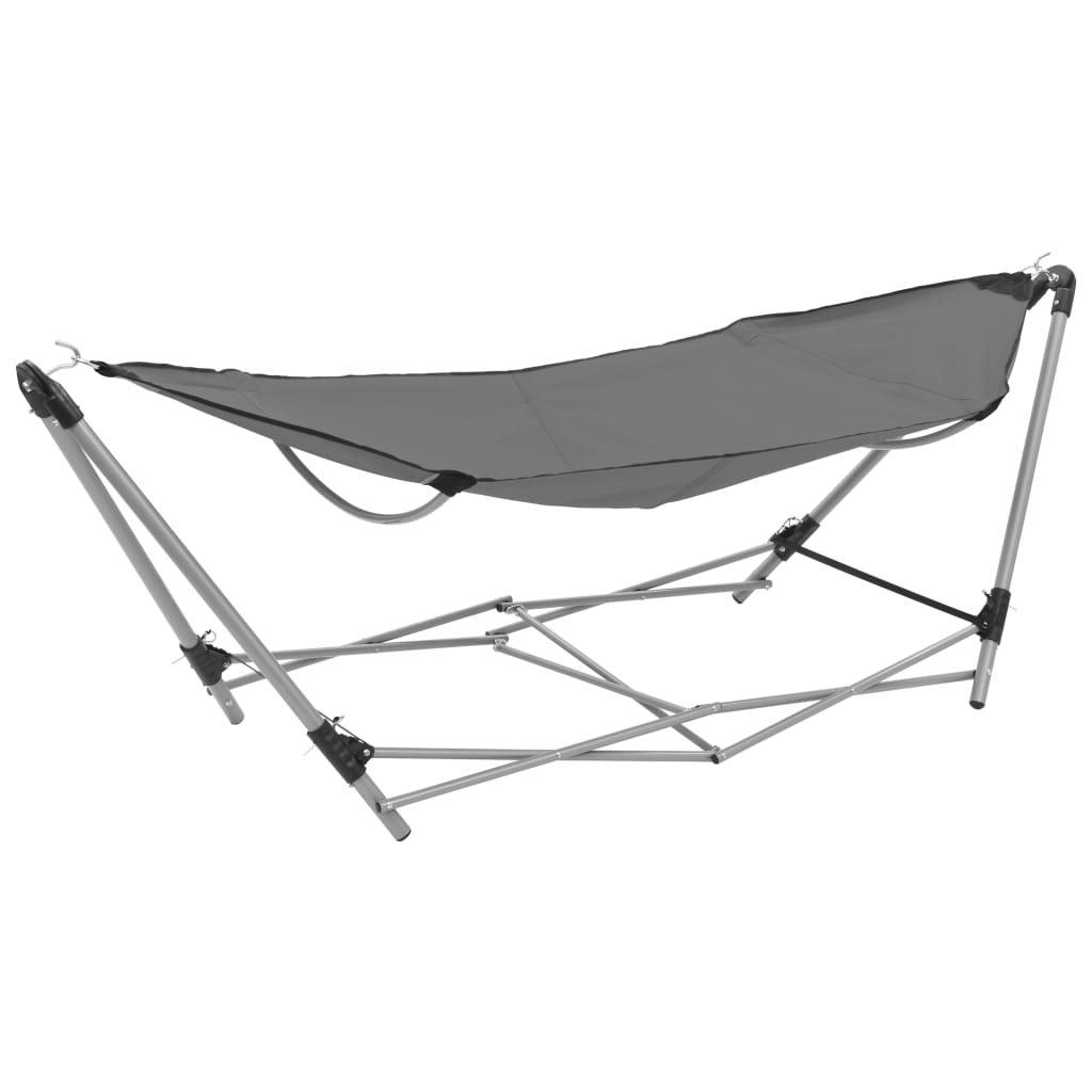 Berkfield Hammock with Foldable Stand Grey