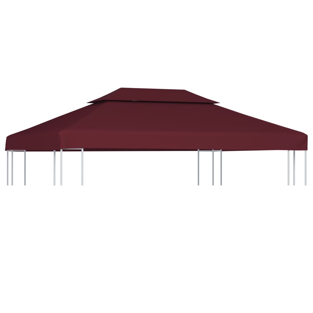 Berkfield 2-Tier Gazebo Top Cover 310 g/m�__ 4x3 m Bordeaux