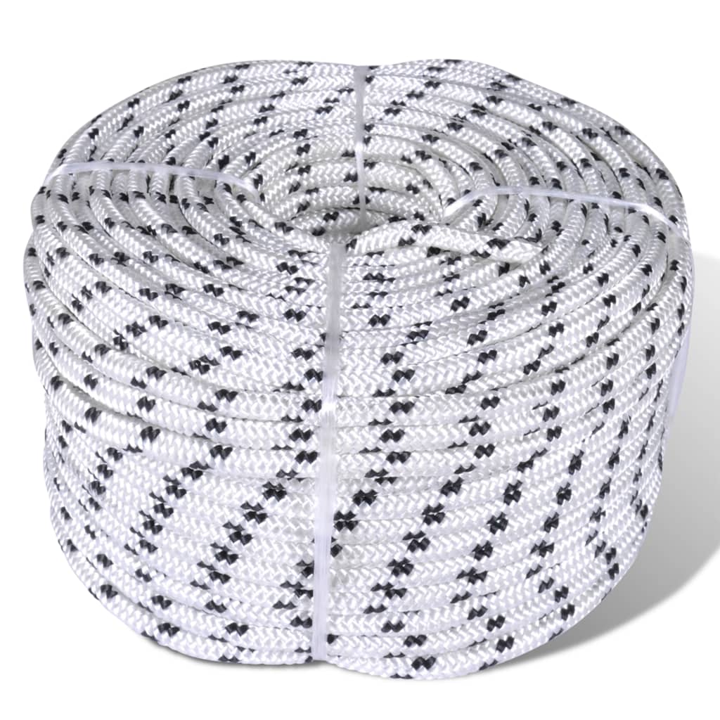 Berkfield Braided Boat Rope Polyester 8 mm 250 m White
