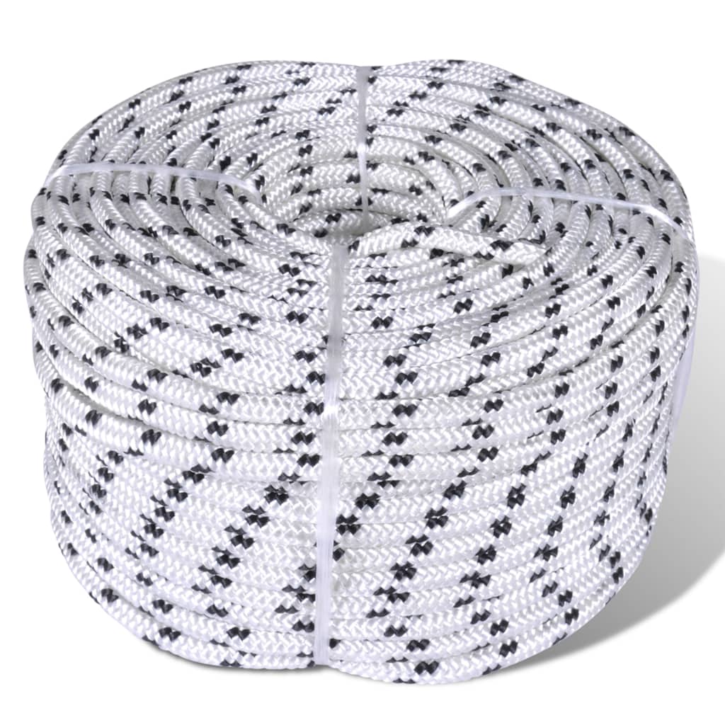 Berkfield Braided Boat Rope Polyester 10 mm 250 m White