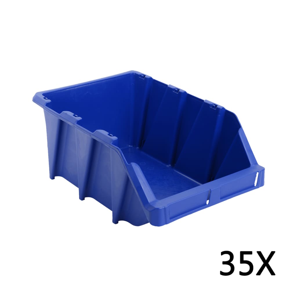 Berkfield 35 pcs Stackable Storage Bins 218x360x156 mm Blue