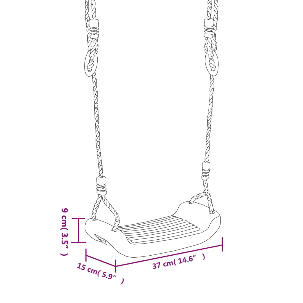 Berkfield Swing Seats with Ropes 2 pcs Blue 37x15 cm Polyethene