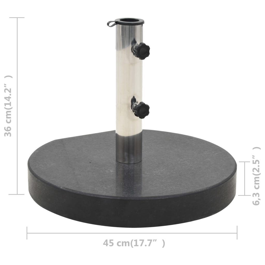 Berkfield Parasol Base Granite 28.5 kg Round Black