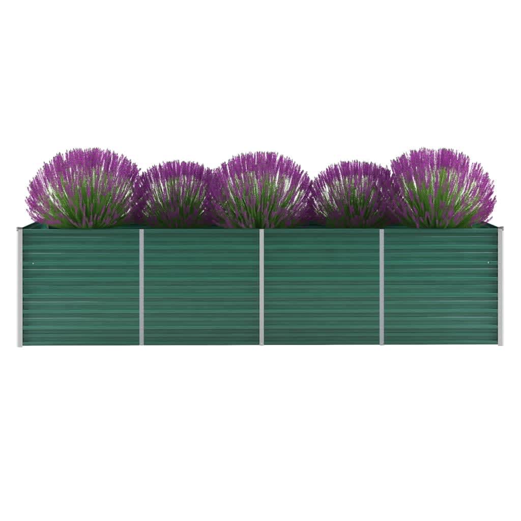 Berkfield Garden Raised Bed Galvanised Steel 320x80x77 cm Green