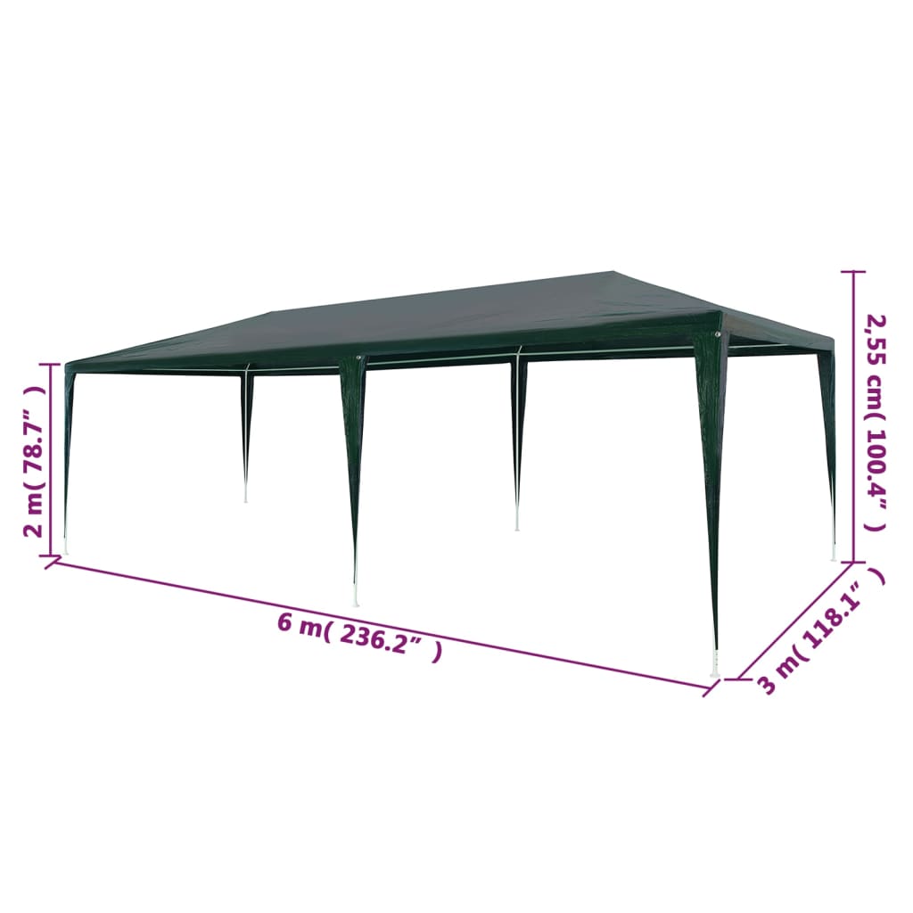 Berkfield Party Tent 3x6 m PE Green