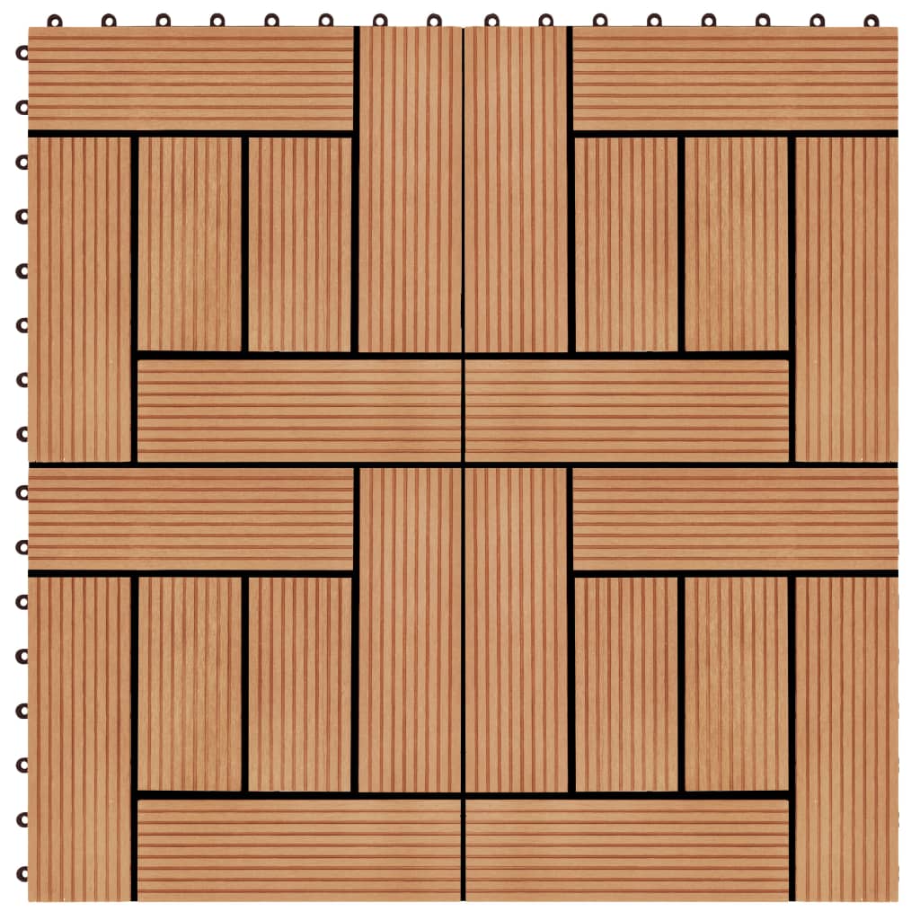 Berkfield 11 pcs Decking Tiles WPC 30x30 cm 1 sqm Teak Colour