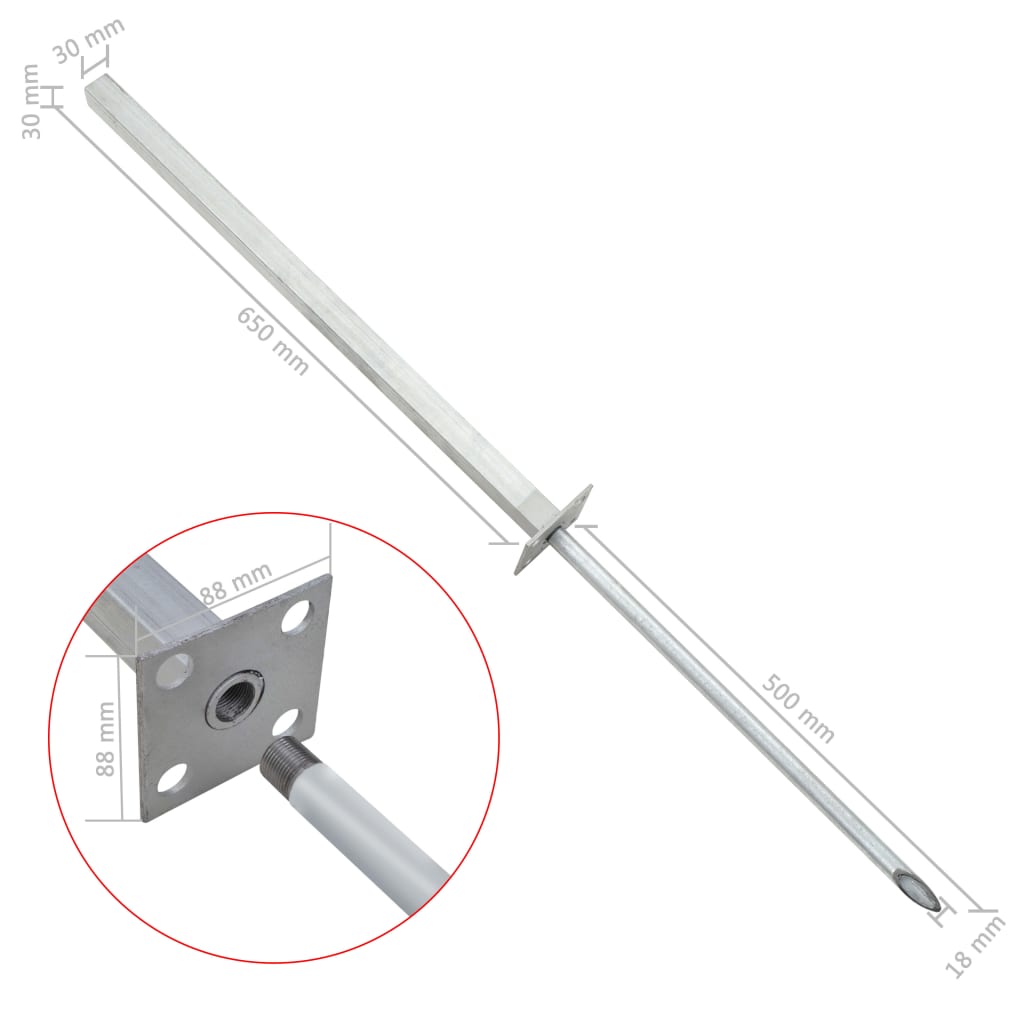 Berkfield Replacement Steel Feet 2 pcs 115 cm Silver