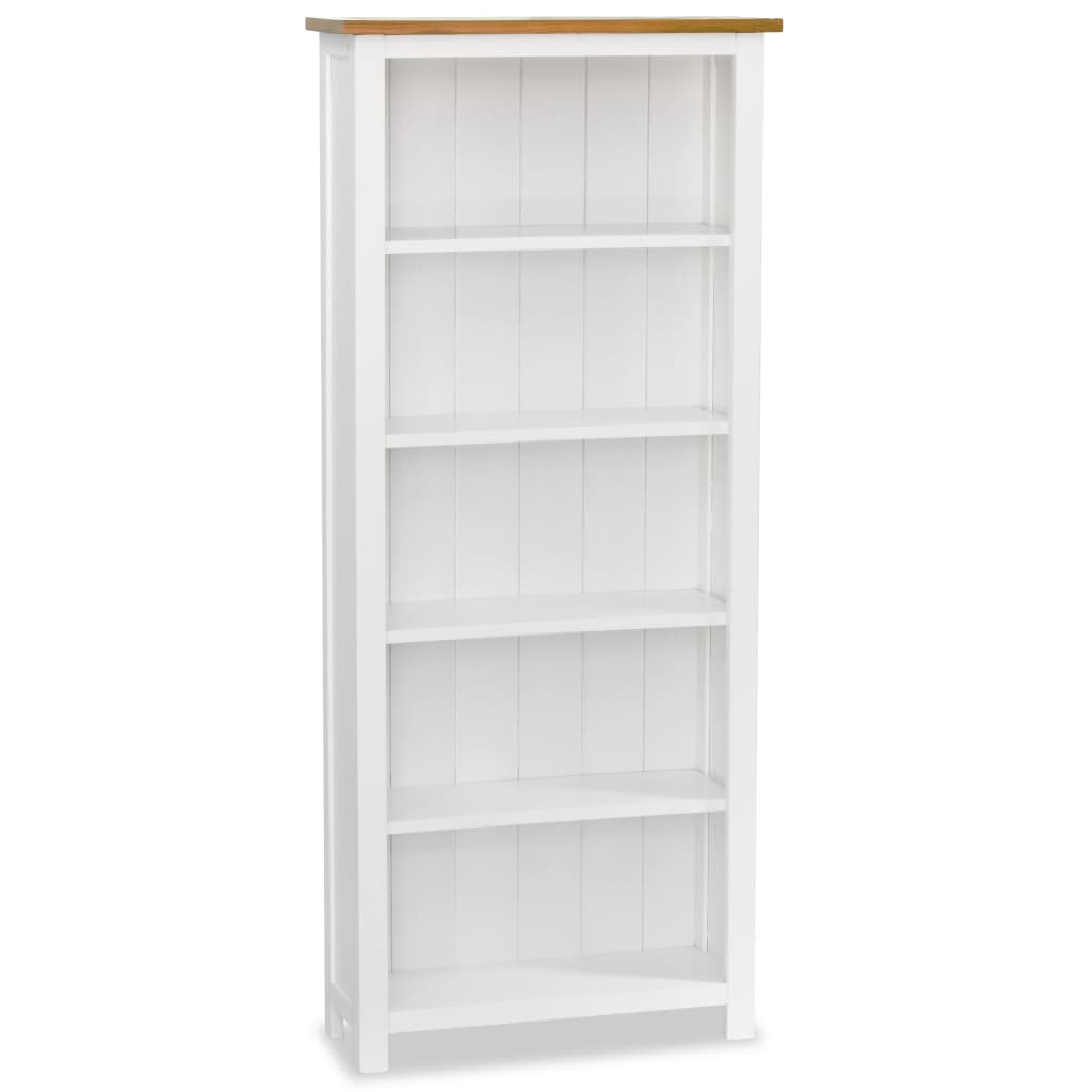 Berkfield 5-Tier Bookcase 60x22.5x140 cm Solid Oak Wood