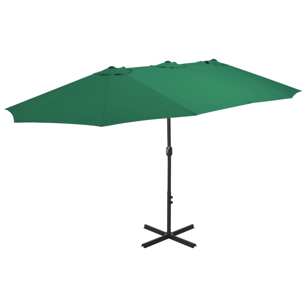 Berkfield Outdoor Parasol with Aluminium Pole 460x270 cm Green