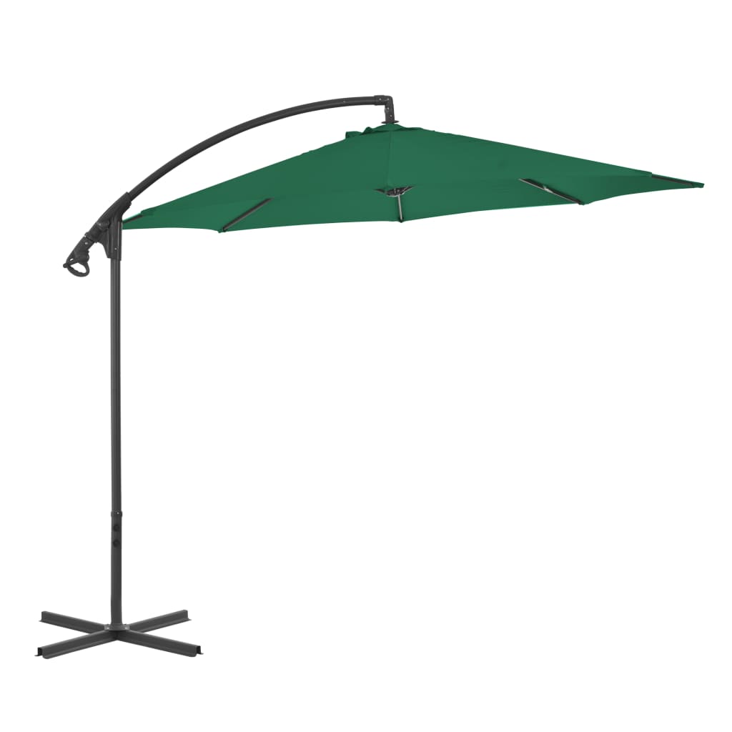 Berkfield Cantilever Umbrella with Steel Pole 300 cm Green