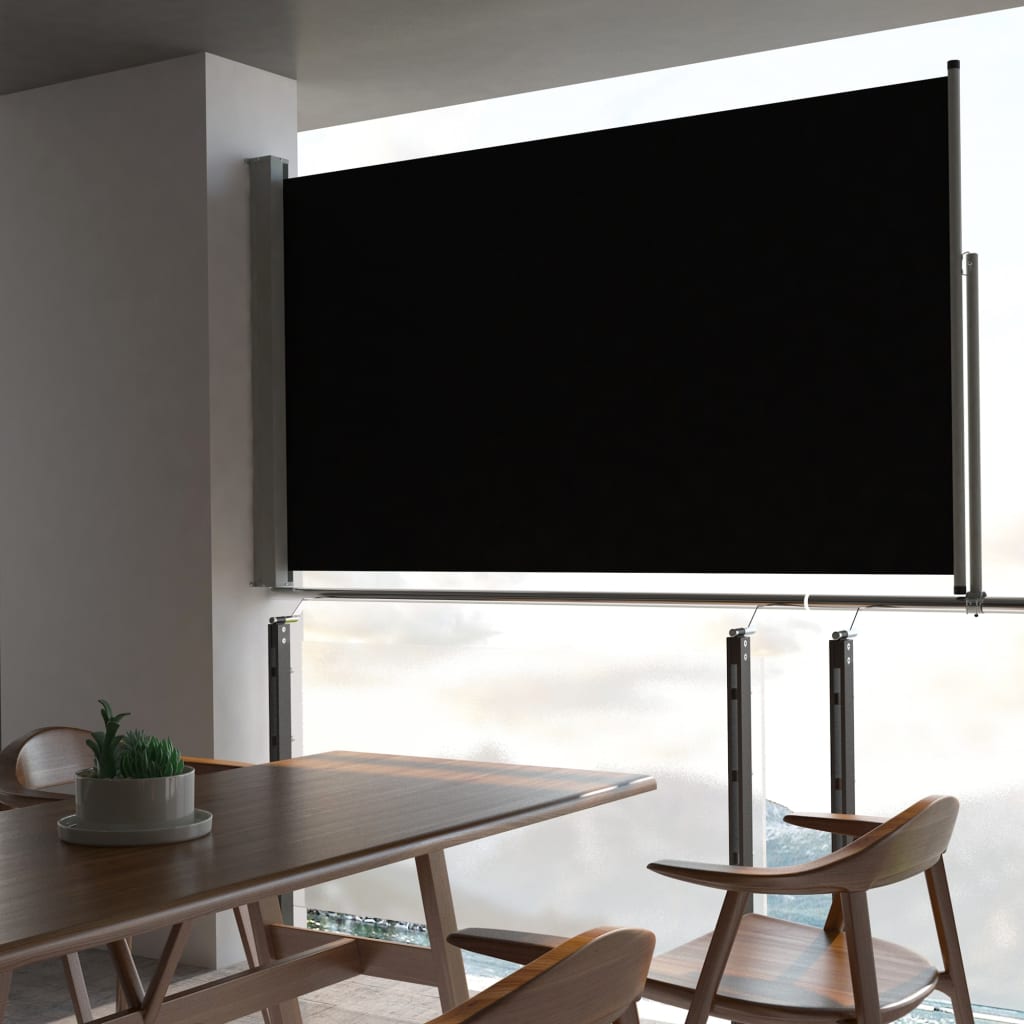 Berkfield Patio Retractable Side Awning 140 x 300 cm Black