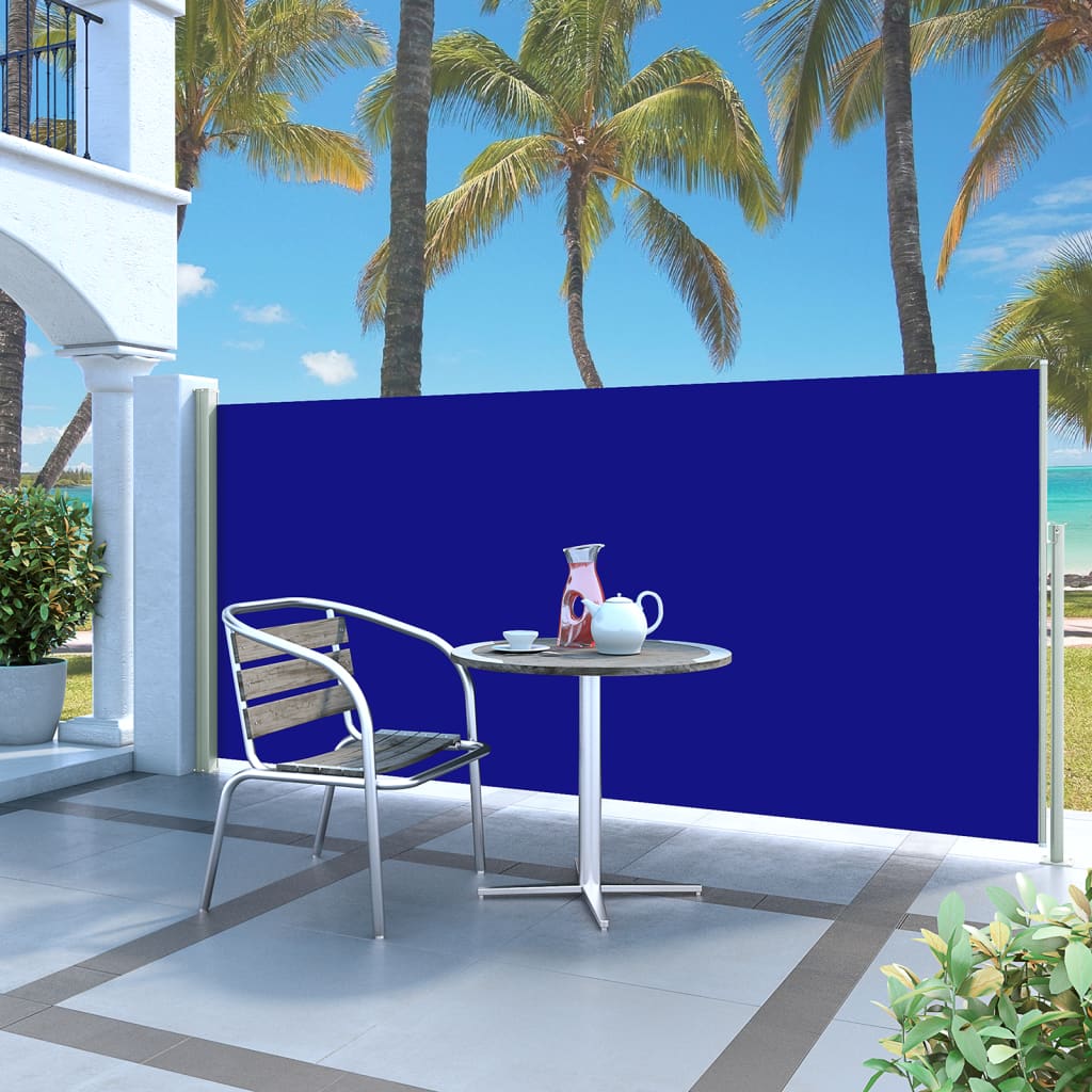 Berkfield Retractable Side Awning 140 x 300 cm Blue