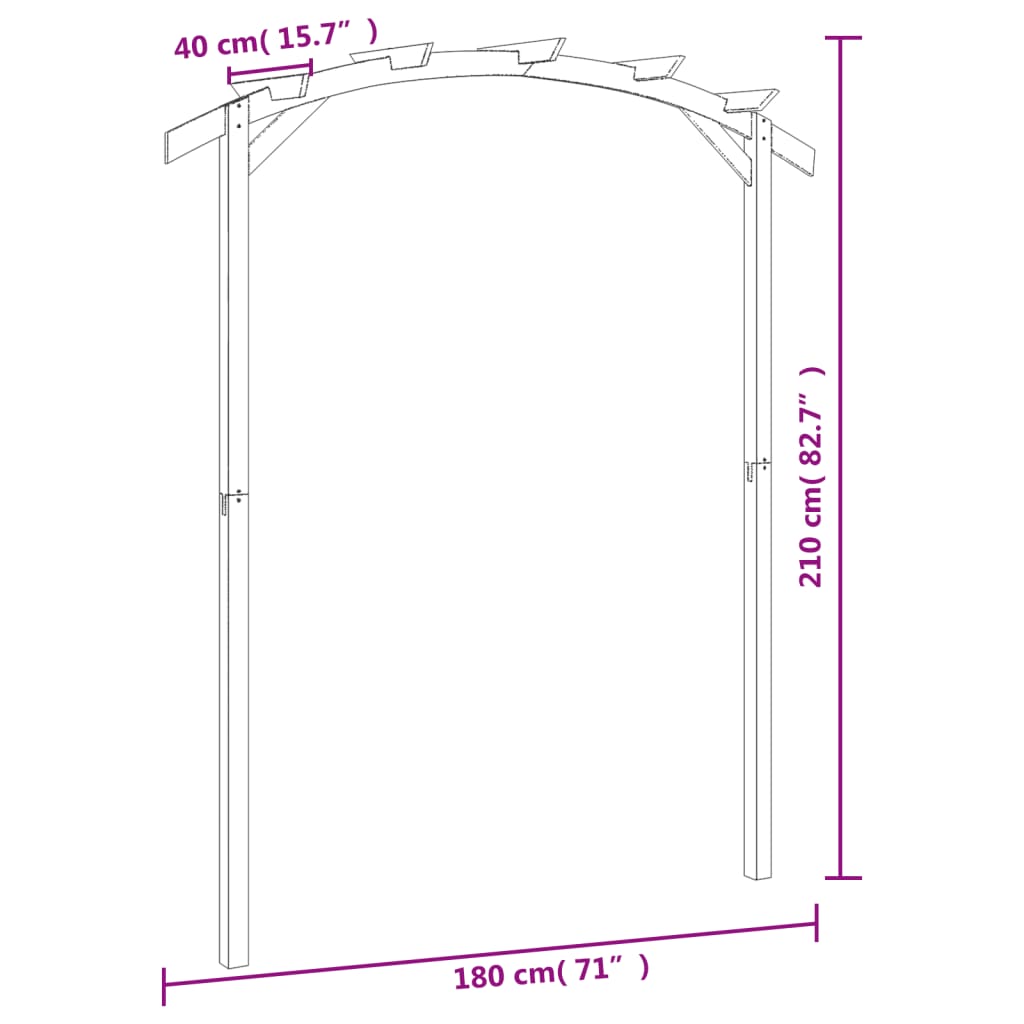 Berkfield Garden Pergola Impregnated Pinewood 180x210x40 cm