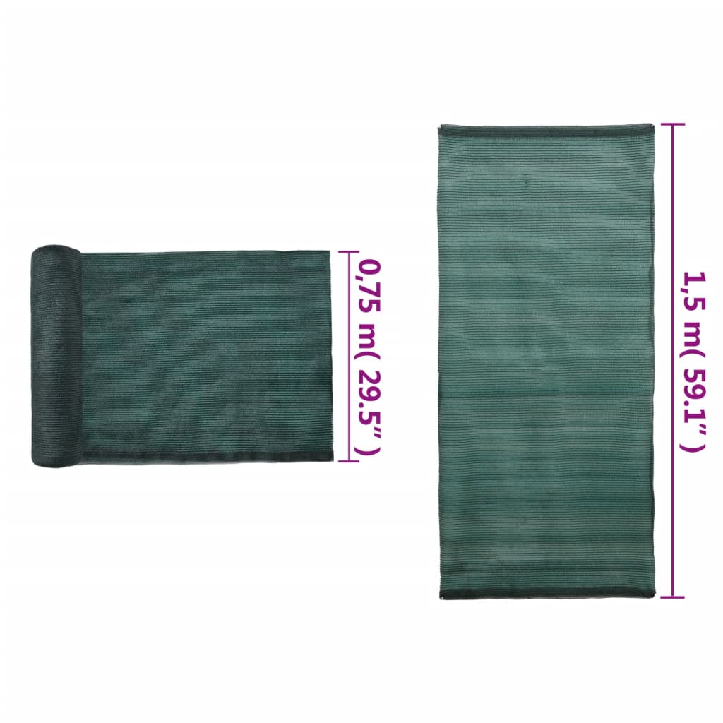 Berkfield Privacy Net HDPE 1.5x25 m Green