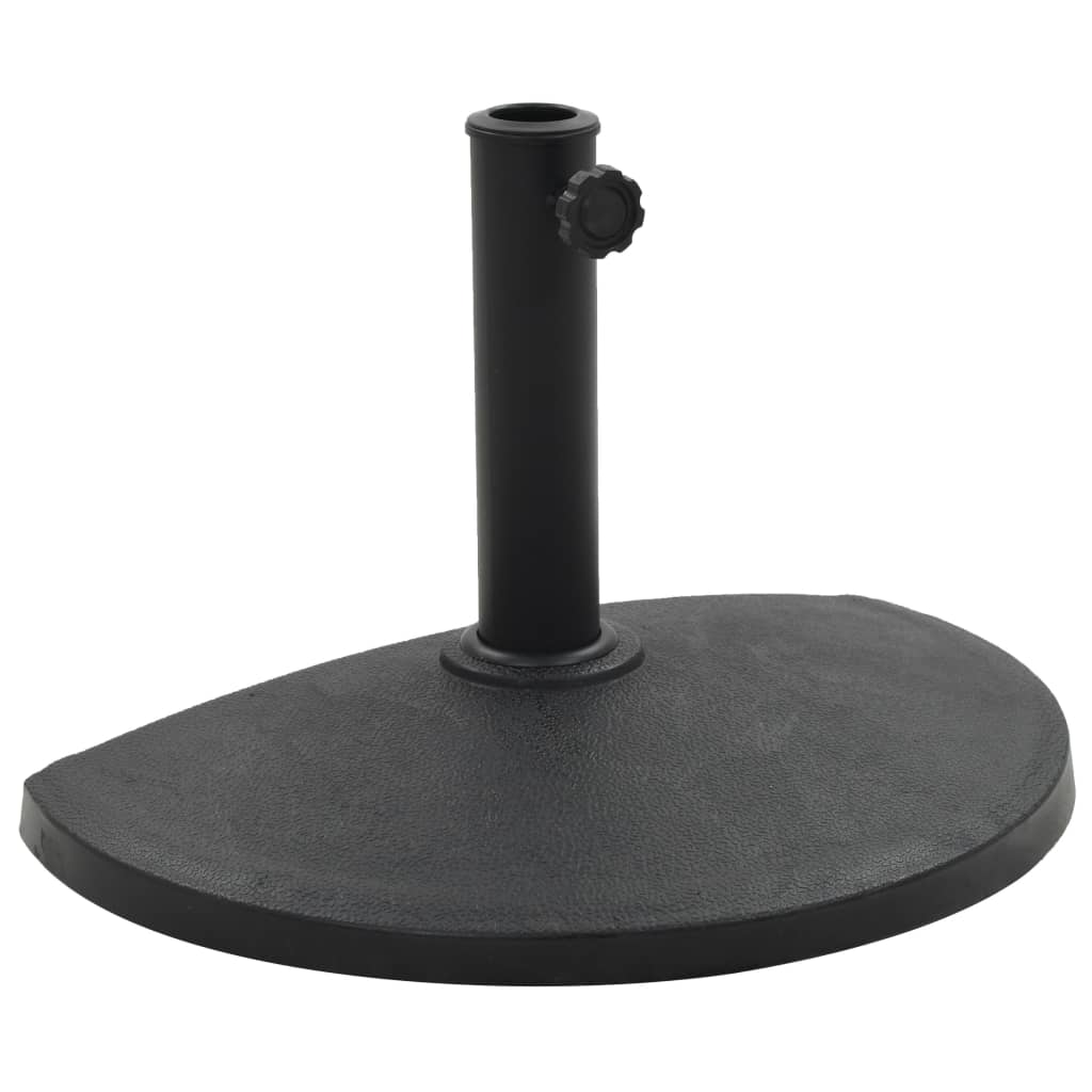 Berkfield Parasol Base Half Round Polyresin 9 kg Black