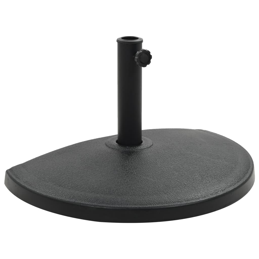 Berkfield Parasol Base Half Round Polyresin 15 kg Black