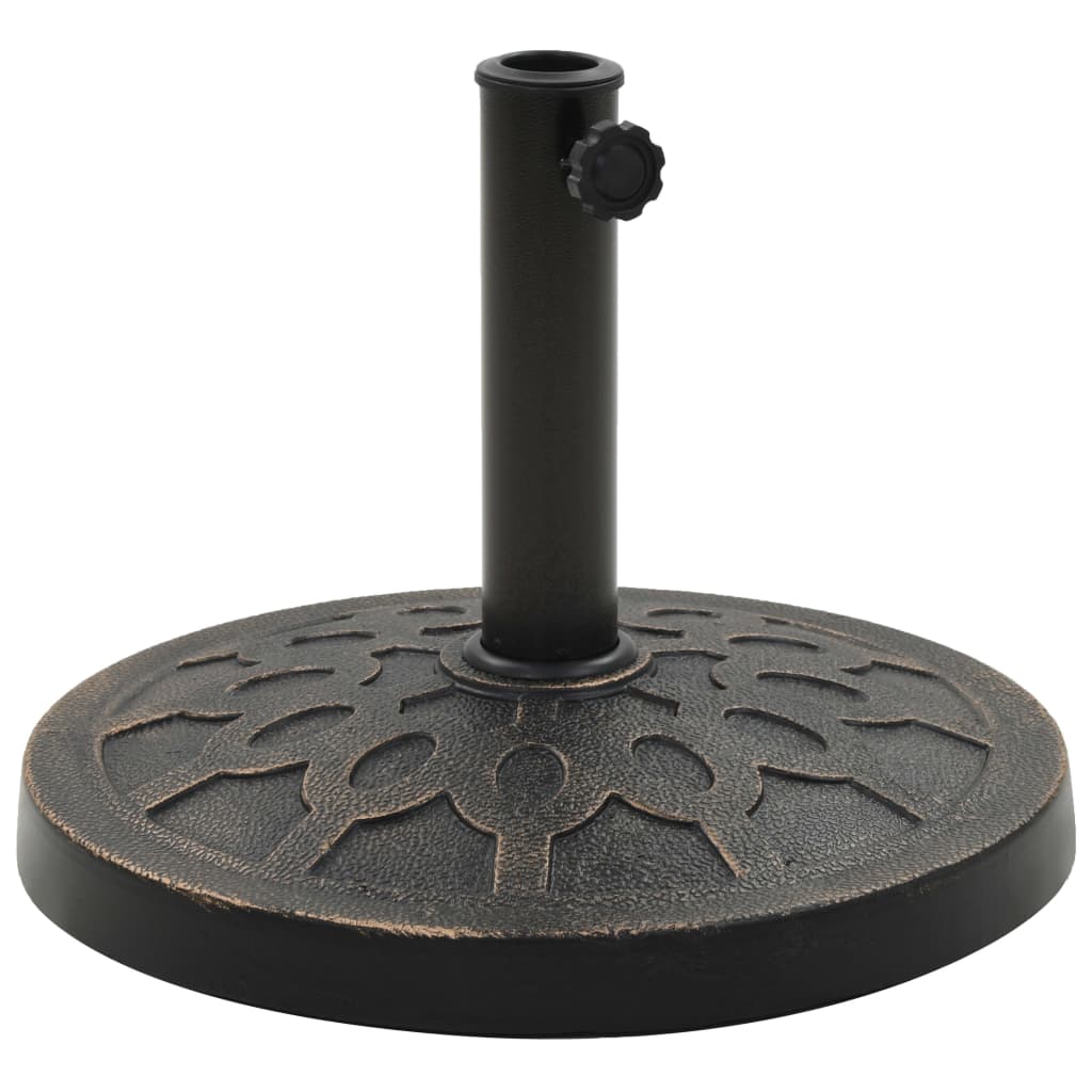 Berkfield Parasol Base Round Polyresin 13 kg Bronze