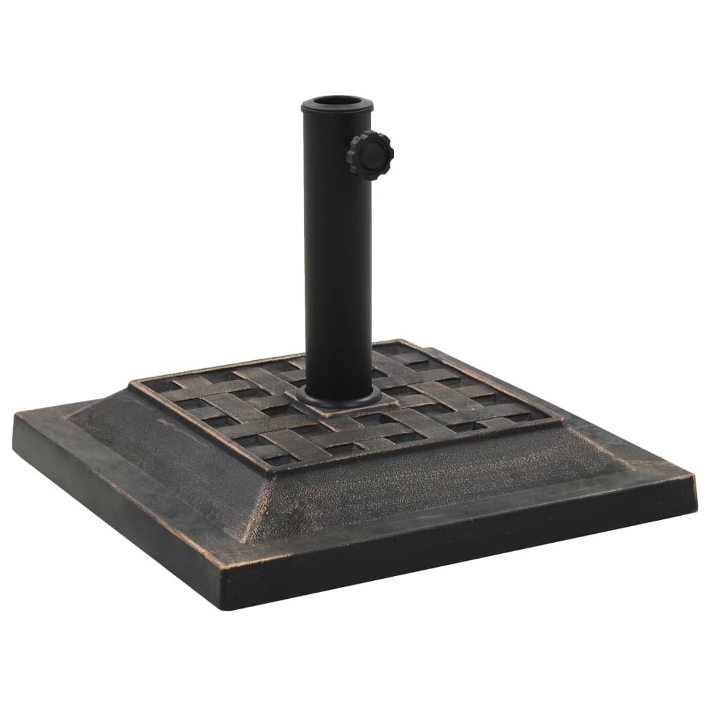 Berkfield Parasol Base Square Polyresin 12 kg Bronze