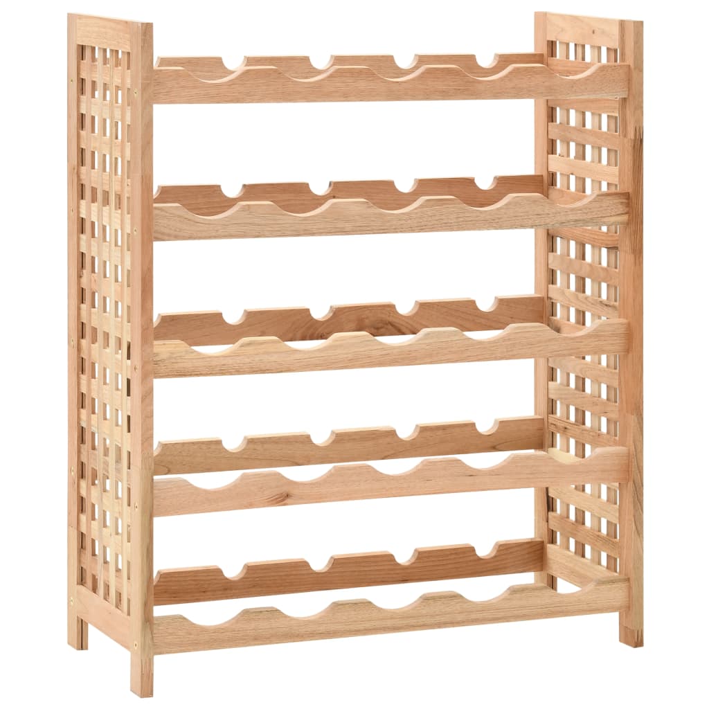Berkfield Wine Rack for 25 Bottles Solid Walnut Wood 63x25x73 cm