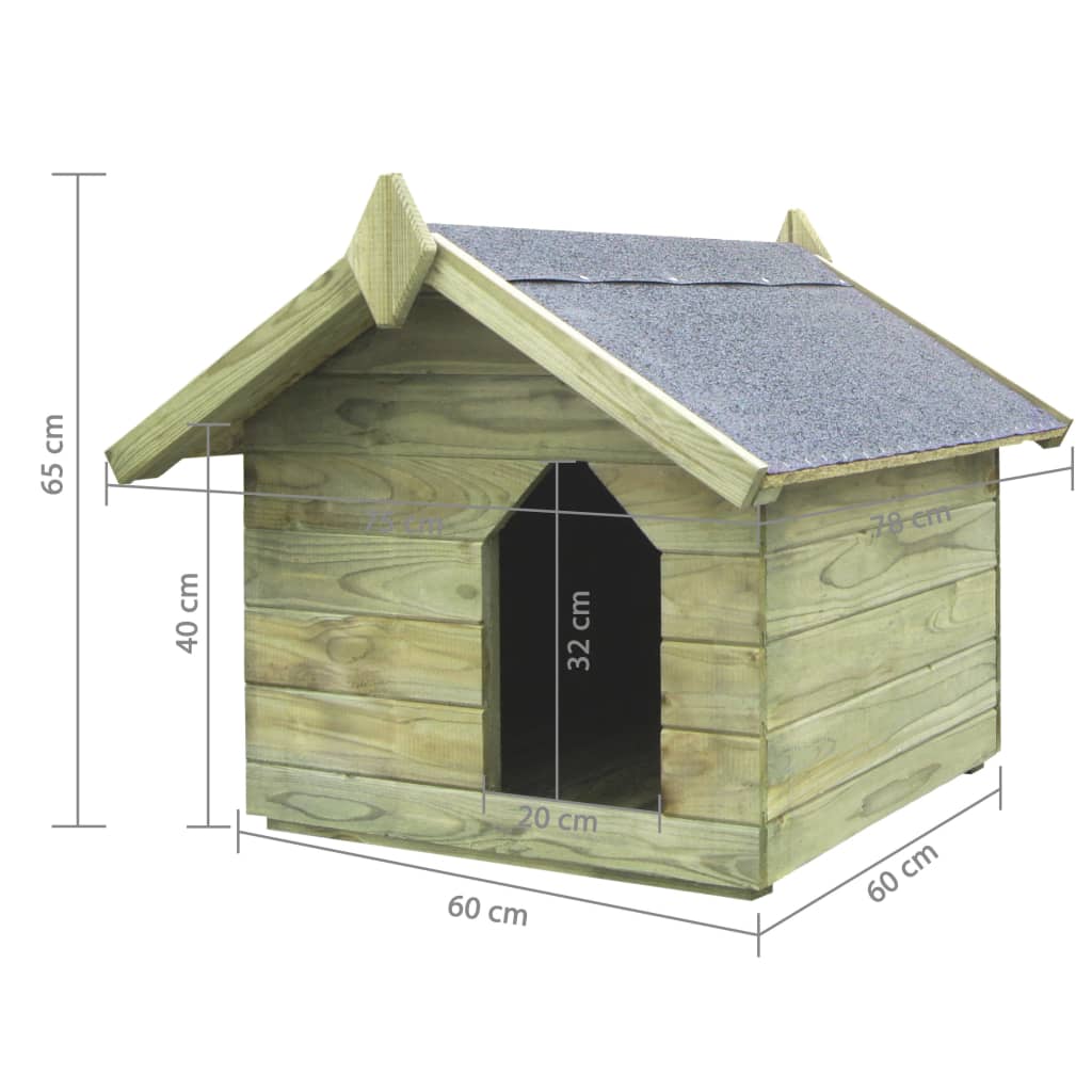 Berkfield Garden Dog House with Opening Roof Impregnated Pinewood
