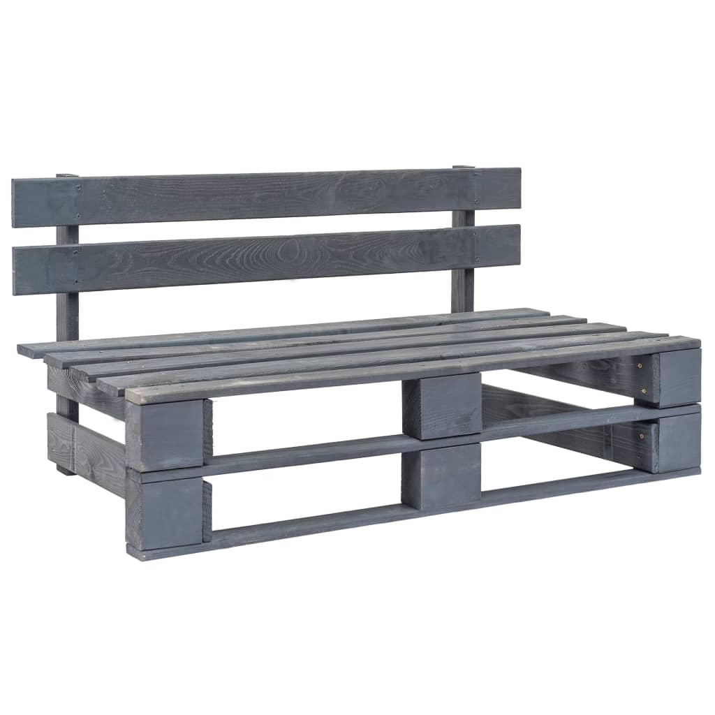 Berkfield Garden Pallet Bench Wood Grey