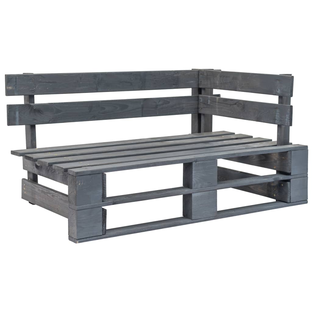Berkfield Garden Pallet Corner Bench Wood Grey