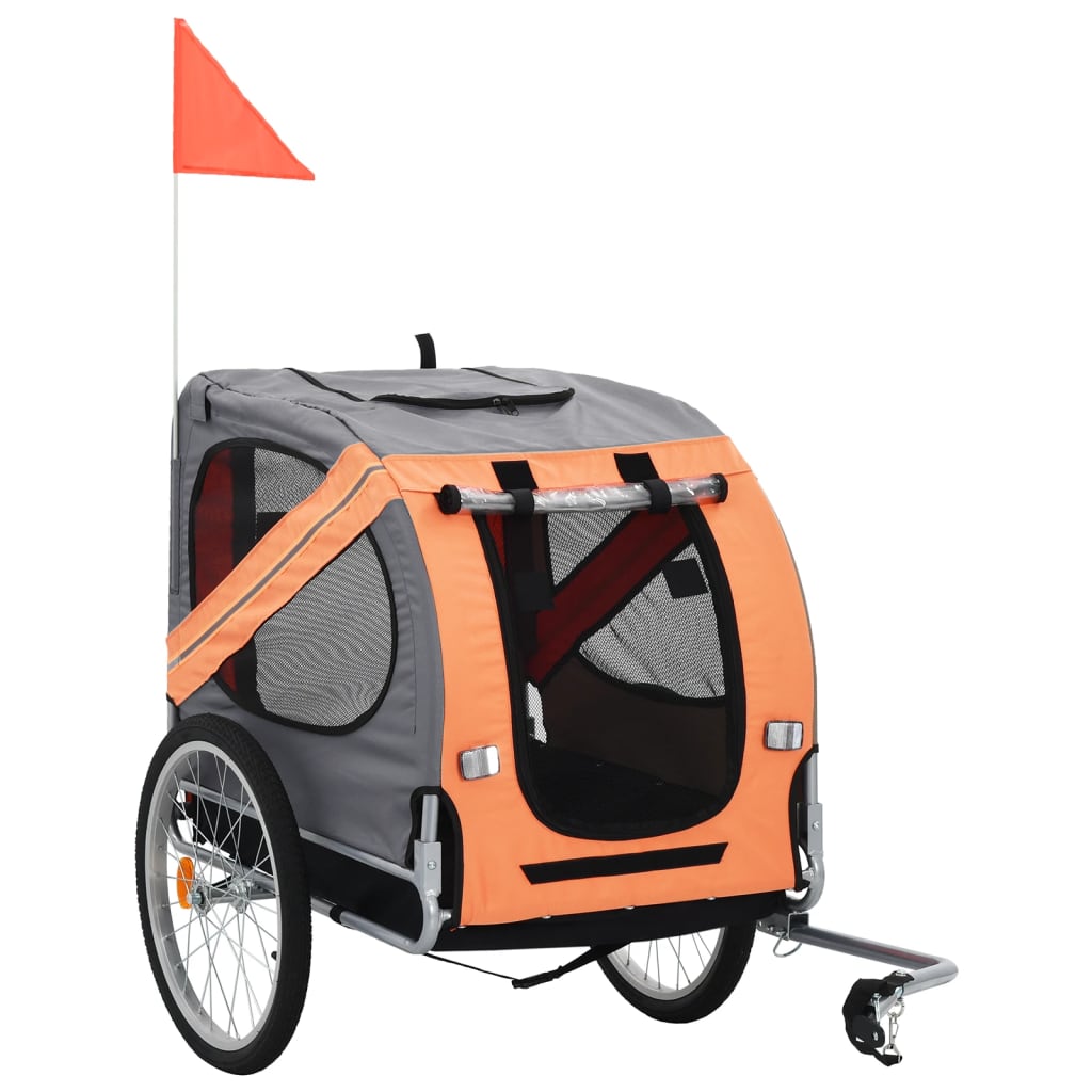Berkfield Dog Bike Trailer Orange and Grey