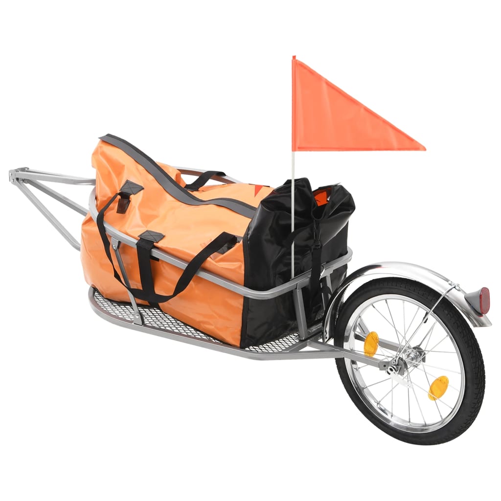 Berkfield Bike Luggage Trailer with Bag Orange and Black