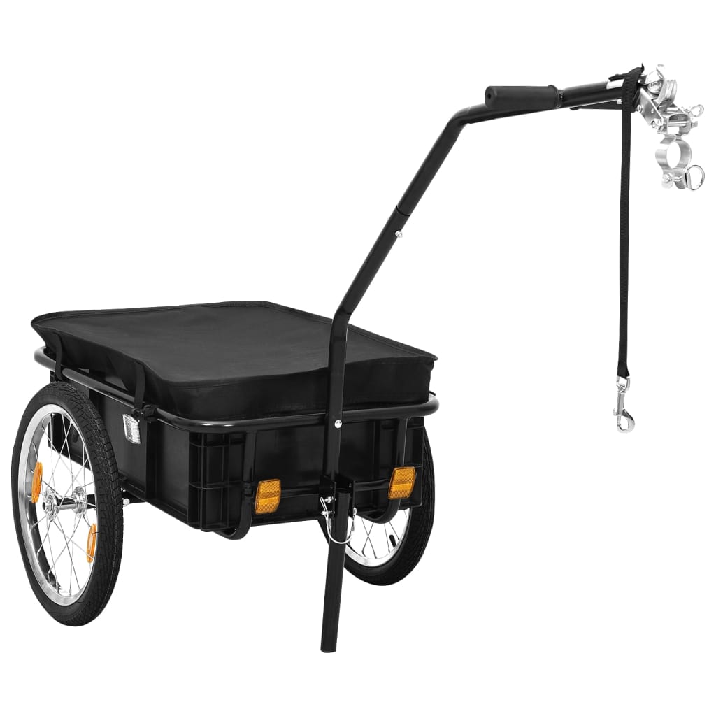 Berkfield Bike Cargo Trailer/Hand Wagon 155x60x83 cm Steel Black