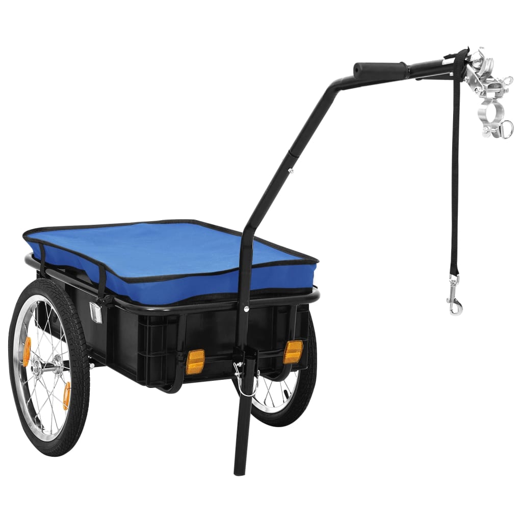 Berkfield Bike Cargo Trailer/Hand Wagon 155x60x83 cm Steel Blue