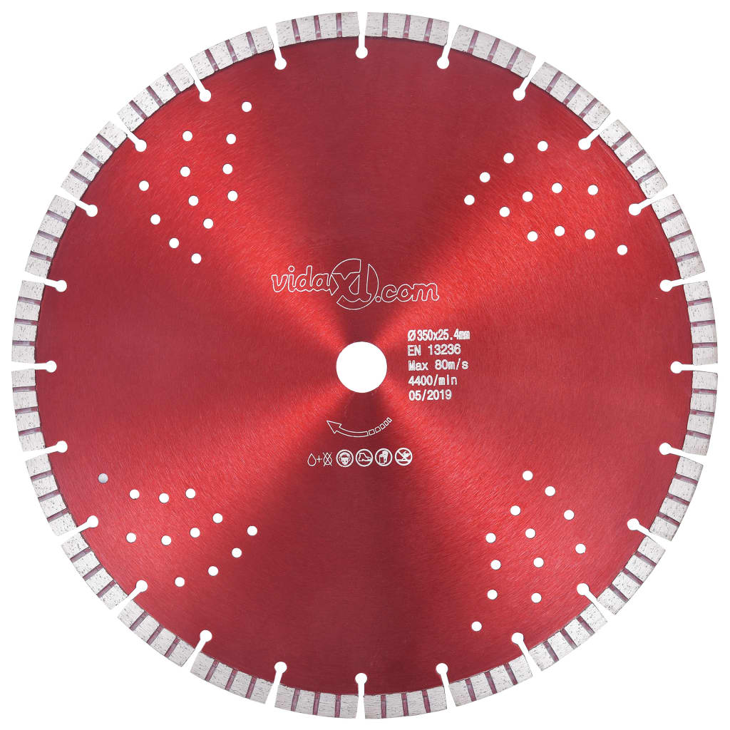 Berkfield Diamond Cutting Disc with Turbo and Holes Steel 350 mm