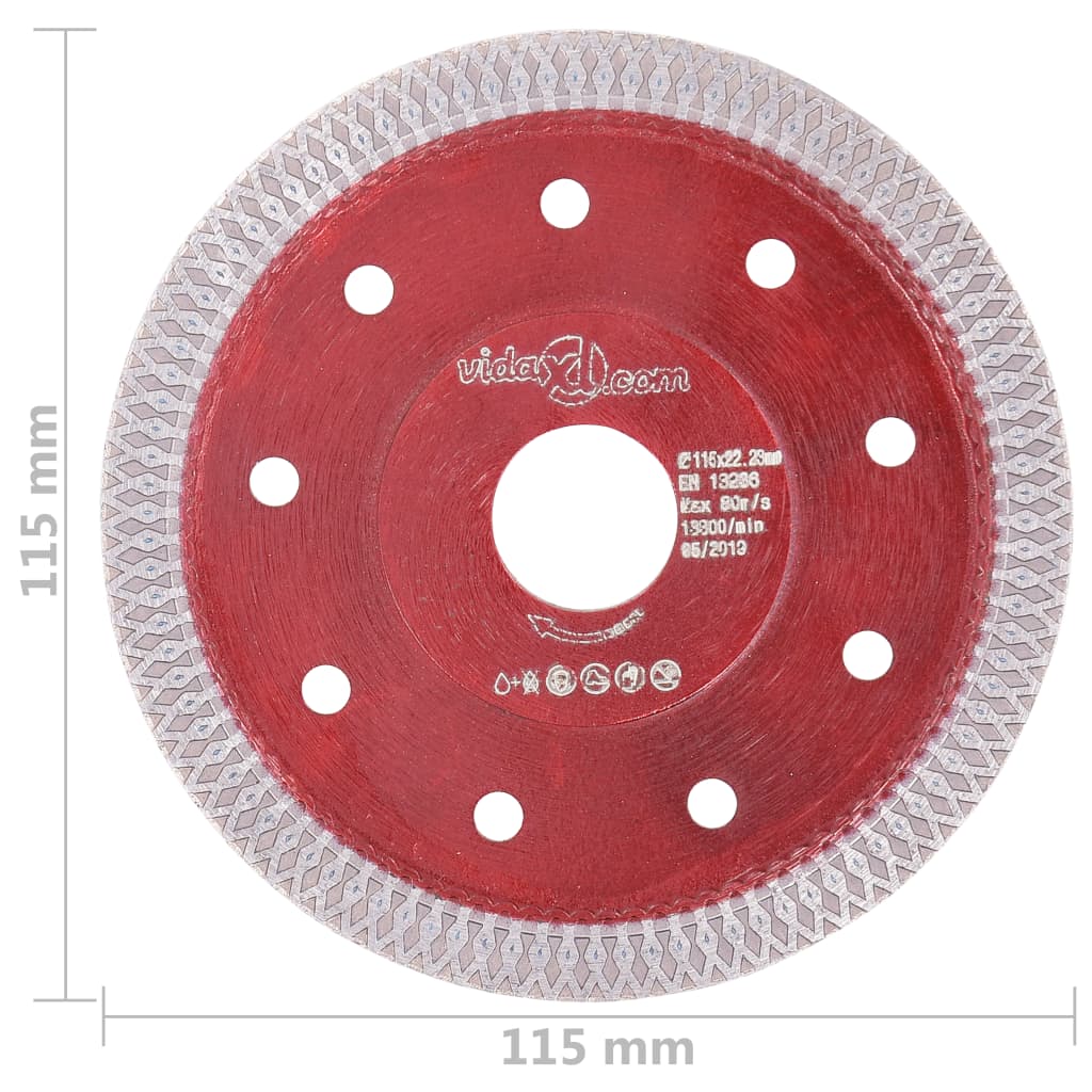 Berkfield Diamond Cutting Disc with Holes Steel 115 mm