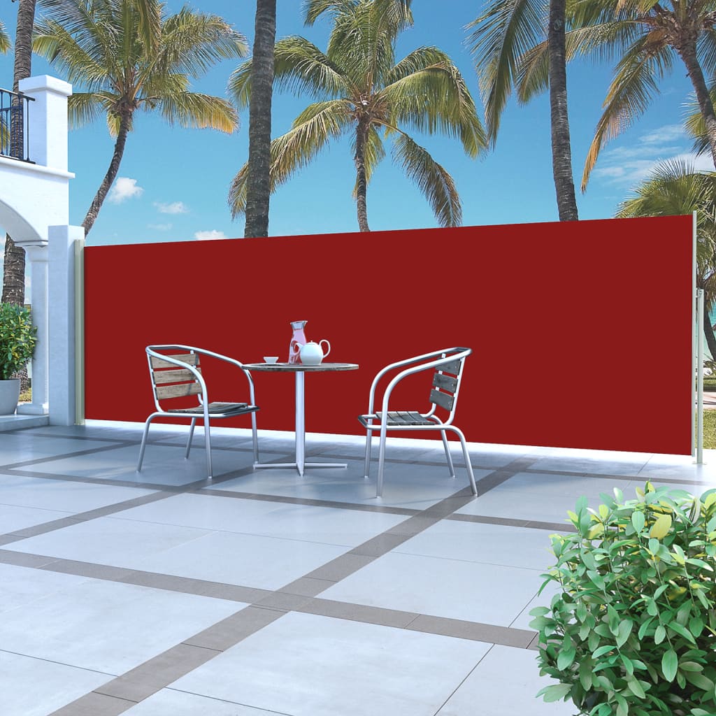 Berkfield Retractable Side Awning 160 x 500 cm Red
