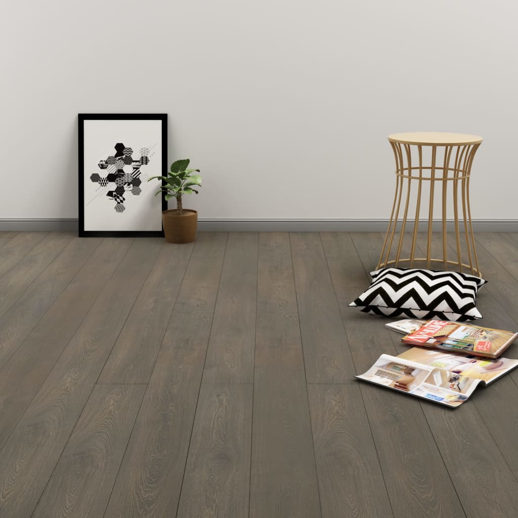 Berkfield Self-adhesive Flooring Planks 4.46 m�__ 3 mm PVC Grey and Brown