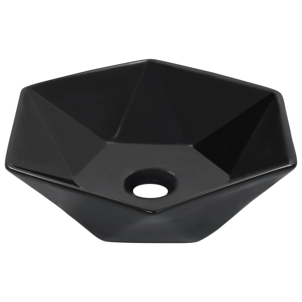 Berkfield Wash Basin 41x36.5x12 cm Ceramic Black