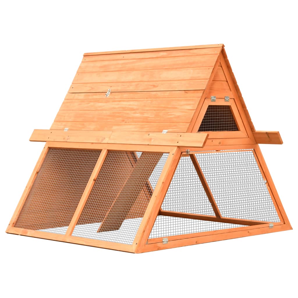 Berkfield Rabbit Hutch Solid Pine & Fir Wood 152x128x108 cm
