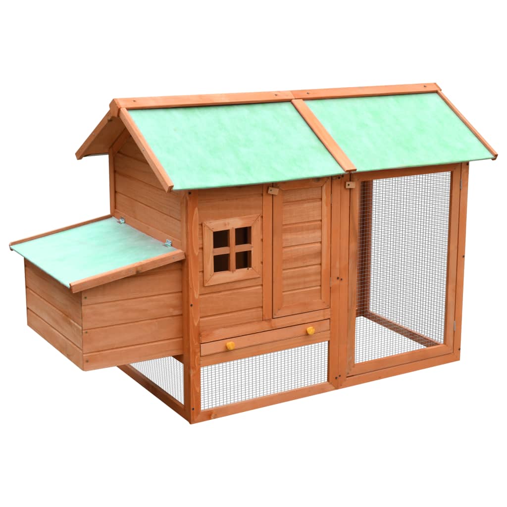 Berkfield Chicken Cage Solid Pine & Fir Wood 170x81x110 cm